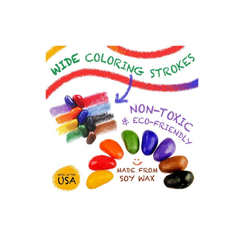 Solo Piedras en Caja con 64 crayones de 16 Colores
