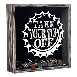 Torched Take Your Top Off That Beer Cap Shadow Box Holder Hanging Display Case Frame Wall Mount Decor Art, Beer Lovers Collectors Gift for Men