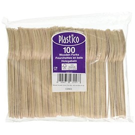 Stalwart CD903 Wooden Cutlery Fork, Size: 155 mm (Pack of 100)