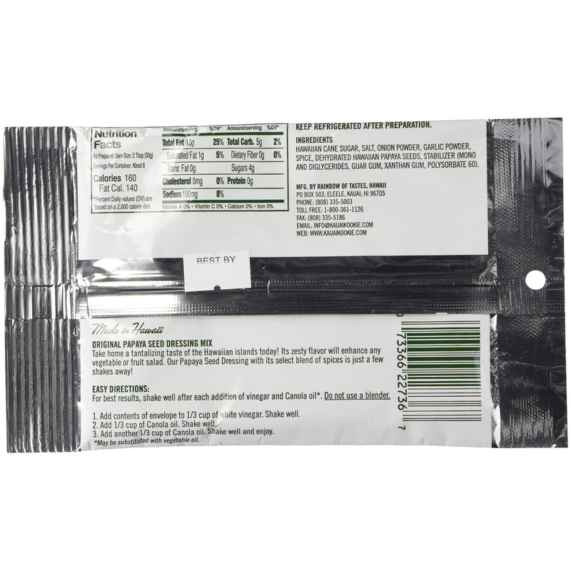 Hawaiian Papaya Seed Dressing Mix