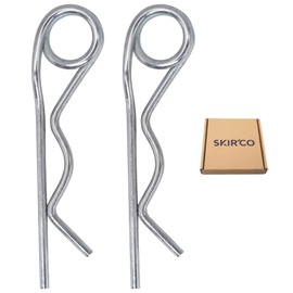 SKIR'CO (2 pcs) Zinc Plated Steel Spring Cotter Pins 2 mm, Double Ring R Clips, R Shaped Spring Cotter Pin