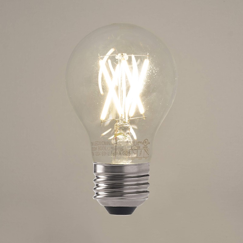 LED 7W A19 Filament Clear Light Bulb, 60W Equivalent, 800