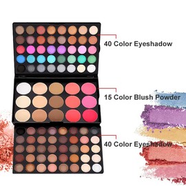 Kit Maquillaje para Mujer, Paquete de Inicio Esencial que Incluye Paleta de Sombras de Ojos, Juego de Brillo, Rubor, Base, Lápiz de Cejas, Incluye... 