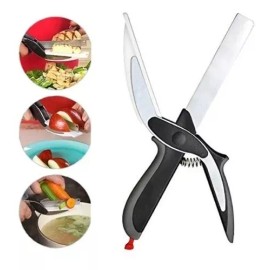 Clever Cutter Tijeras 2 En 1 Para Cocina Cuchillo Y Tabla Para Cortar