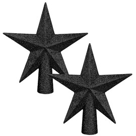 Aneco Paquete de 2 adornos para árbol de Navidad con purpurina para decoración de árbol de Navidad pequeño o decoración del hogar, plástico duro