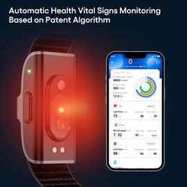 CNBRO Smart Bracelet Wearable Fitness Tracker Heart Rate Sleep Stress Monitor Multiple Sports Modes Waterproof Screenless Activity Tracker for Android iOS Phones