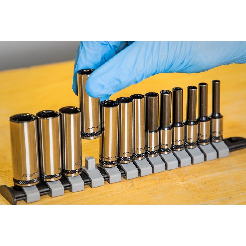 Sealey Premier Black 13pc 1/4"Sq Drive Deep Socket Set -
