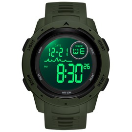findtime Military Watch Men's Digital Watch Outdoor Sports Watch Tactical Watch 5 ATM Waterproof Watches Men Boys 12/24H Alarm Clock Alarm LED Stopwatch Watch Calendar Countdown Date Military Watch,