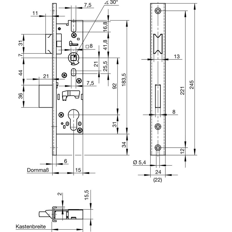 WILKA Tubular Frame Lock U-Cuff with Latch and Latch, PZW,