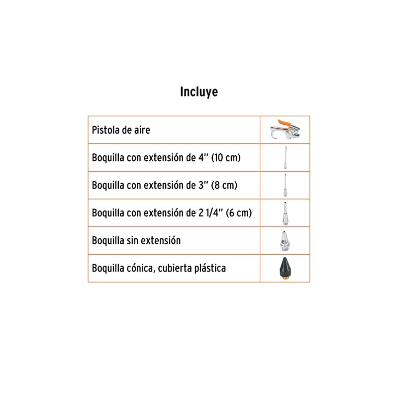 Truper JAN-5, Juego de pistola sopleteadora con 5 boquillas