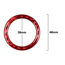 CGEAMDY Engine Start Stop Button Cover, Car Start Button Protective Carbon Fibre Ring, Car Engine Push to Start Stop Button Cover Ring Cover Trim Sticker Car Interior Decoration(Red)