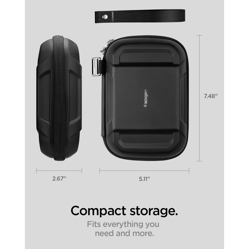Spigen Rugged Armor Pro Cable Organizer Travel Pouch - Black