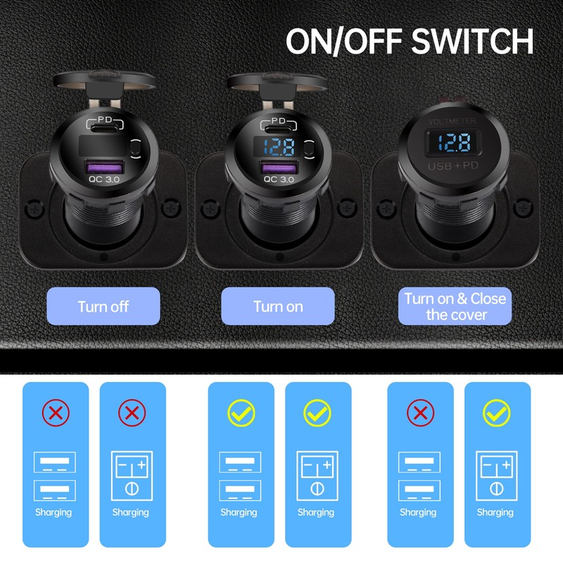 SVAHAOMG Quick Charge 3.0 Dual USB Car Charger Socket with