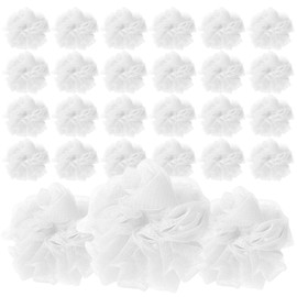 Loofah Lord 24 White Bath or Shower Sponge Loofahs Pouf Mesh Wholesale Bulk Lot