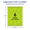 Avery Printable Hexagon Labels with Sure Feed Technology, 2-1/2" x