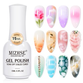 MIZHSE Nail Blooming Gel, 15 ml Clear Blossom Gel Polish for Spreading Effect, Watercolor Paint Nail Gel Marble Nail for DIY Nail Design Soak Off UV/LED Nail Art Manicure Gift for Women