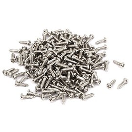uxcell M1.7x6mm Thread Nickel Plated Round Head Self Tapping Screws 200pcs