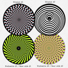 Double-Sided Optical Illusion Slipmats for Turntables | Soft High-Quality Felt Turntable Mat Pair | Trippy Spiral Effect Turntable Pad | Produced in Berlin by Concrete Schoolyard