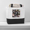 CafePress Monogram B Flowered Canvas Tote Top Zipper Closure