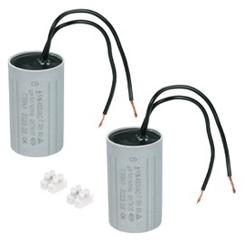 PATIKIL CBB60 6uF Running Capacitors, AC 450V 2 Wires 50/60Hz Cylinder 60 x 35 mm for Water Pumps, Washing Machine Engine Start, Set of 2