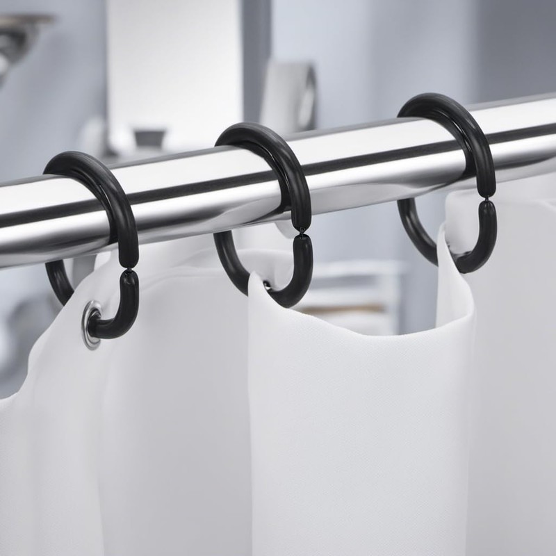 Plastic Shower Curtain Hooks C Shape Shower Curtain Rings for