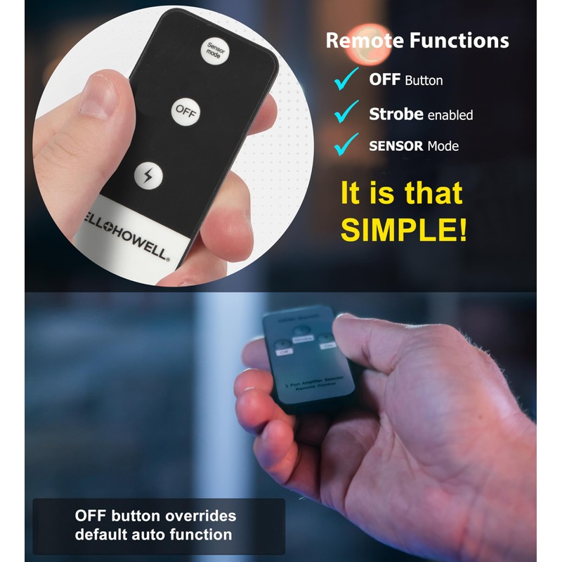 Bell+Howell Bionic Flood Light Solar Security Lights Outdoor Motion Sensor