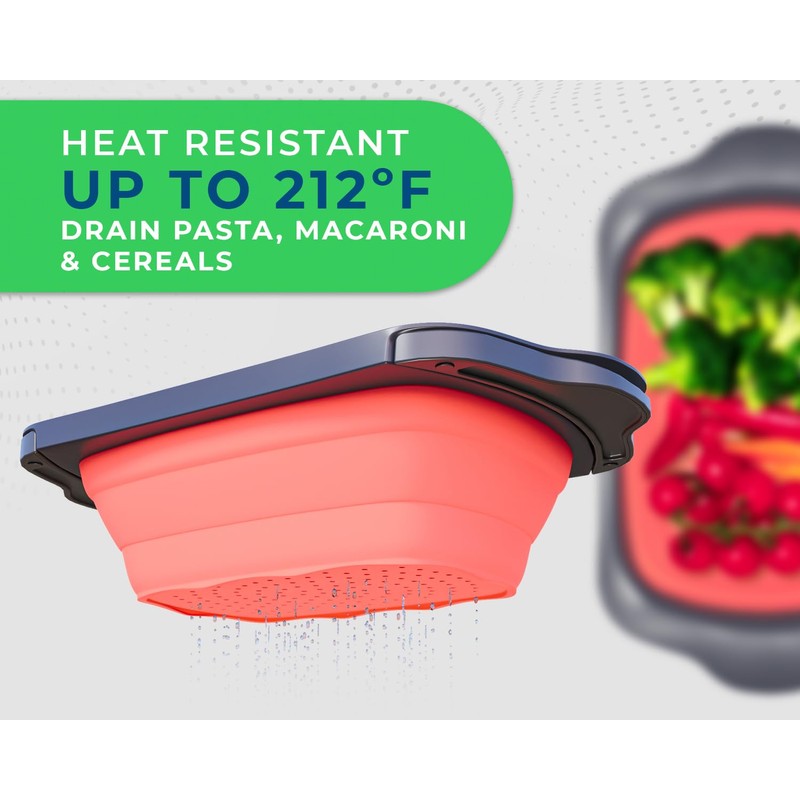 XL Large Kitchen Strainer by Comfify - Collapsible Silicone Over-The-Sink
