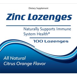 Advantage Nutra Zinc Lozenges Zinc Gluconate Immune System Support - Orange Flavor 100 Lozenges