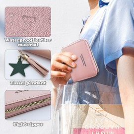 WisePoint Credit Card Holder for Women and Girls, PU Leather Card Wallet Card Holder Wallet with Tassel Pendant, Multi Card Slots Women's Wallets for Cards, Cash (black)