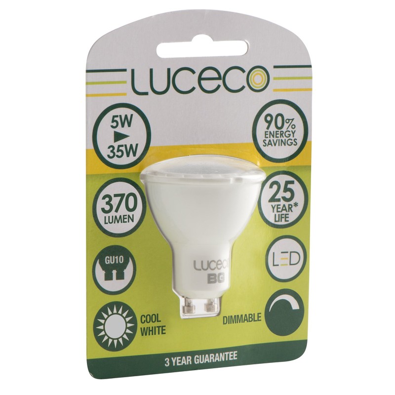 Luceco GU10 5 Watt LED Lamp 370 lm 6000 K