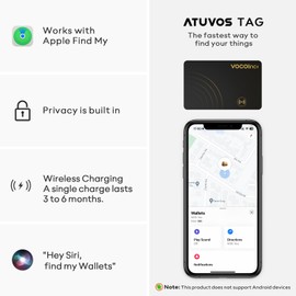 VOCOlinc Air Tag, Card Type, Ultra Thin (0.06 inches (0.16 cm), Compatible with Wireless Charging, Anti-Lost Tag, Card (Compatible with Apple Search Only), Lost Prevention Tag, Smart Tag, Bluetooth
