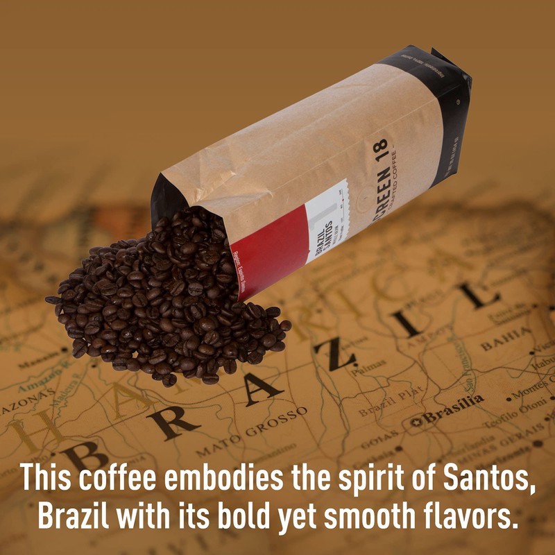 Screen 18 Specialty Grade Premium Brazilian Whole Bean Coffee, Single