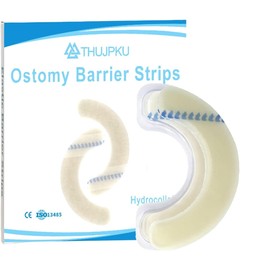 30 Pcs Ostomy Barrier Strips, Adhesive Seal Strips for Colostomy Bags, Hydrocolloid Waterproof Leak, Pressure Sensitive Adhesive Tape for Ileostomy Bags, Urostomy Barrier Tape Ostomy Supplies