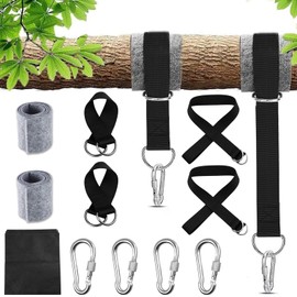 wonkeken 2 sets of hammock accessories, 2 hammock straps, 150 cm x 2.5 cm, 2 hammock straps 28 cm x 3.8 cm, 4 iron hooks, swing accessories, hammock rope with storage bag, outer felt padding