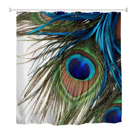 Goodbath Shower Curtain,Peacock Feather Eye Waterproof Fabric Bathroom Shower Curtains,72 x 72 Inch, Colorful