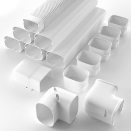 Toutgood 5'' 20Ft Mini Split Line Set Cover Kit for Minisplit Ductless Linset Air Conditioners and Heat Pumps, Central AC Decorative Upgraded UV-Proof Strong & Durability PVC Pipe