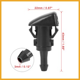 Partuto 2pcs 5116088AA Car Windshield Wiper Washer Nozzle Sprayer Jet Replacement for Dodge Neon 2000-2005 Replacement