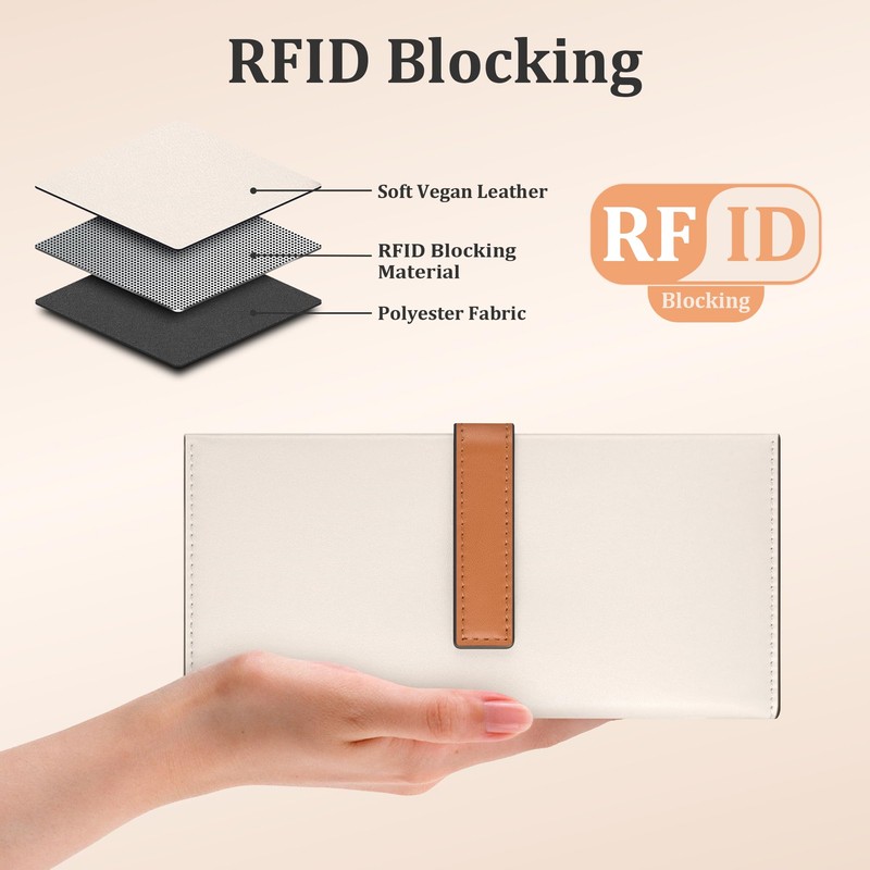 Mayski Slim RFID Blocking Clutch Wallet for Women Bifold Credit