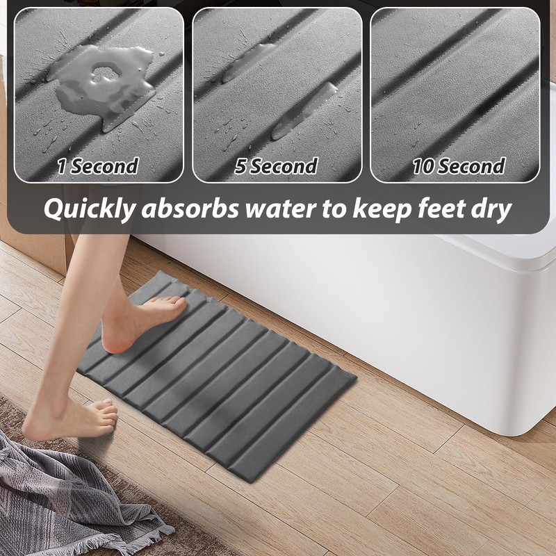 Volminex Stone Bath Mat, Foldable Diatomaceous Earth Non Slip Bath