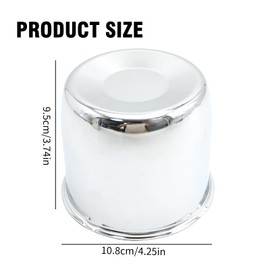 Hoypeyfiy 4Pcs Push Through Wheel Center Caps, 3.19 or 4.25 Inch Truck Trailer Rim Center Caps, Trailer Hub Caps for Trailer Truck RV Wheel Rims, Silver or Black (Silver,4.25")