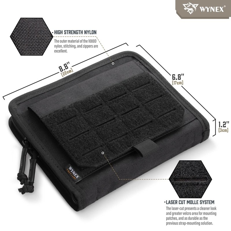 WYNEX Tactical Folding Admin Pouch, Molle Tool Bag of Laser-Cut