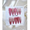 Cherry Pink Glow Handmade Nail Tips - Square / 체리