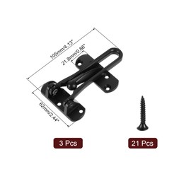 sourcing map 4Pcs Swing Bar Door Lock Zinc Alloy Door Safety Latch Security Door Buckle with Screws for Home Hotel Apartment, Black
