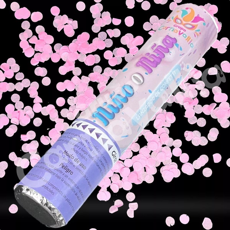 Grupo Carnavallia 4 Mini Bazuca Rosa Revelación Género Bebé Shower