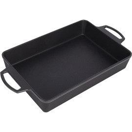 KEESHA 9x13 Inch Cast Iron Detroit Pizza Pan