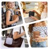 Playexen Makeup Pouch, Cosmetic Pouch, Accessory Holder, Women's, Leather, Square,