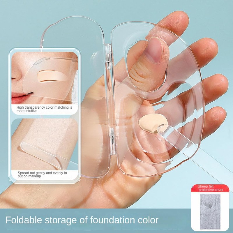 180 Degree Hand Makeup Makeup Mixing Palette with Transparent Spatula