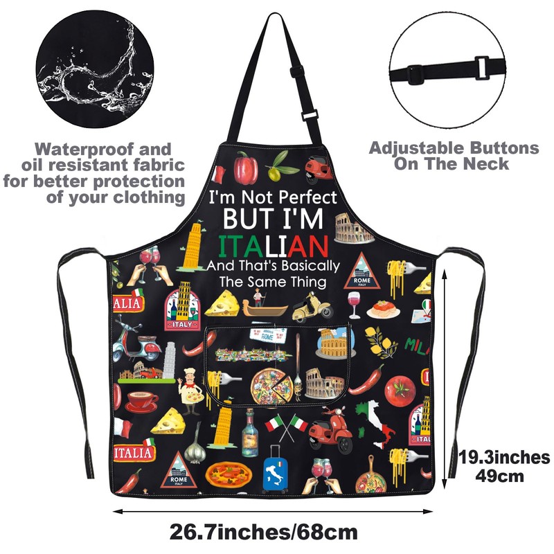 JNIAP Italian Kitchen Apron Italian Cooking Apron Italy Chef Gift