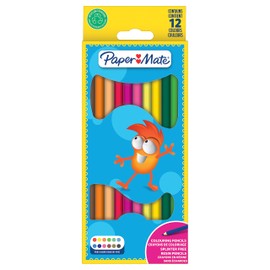 Paper Mate Coloured Pencils for Kids, Pre-sharpened Coloured Pencils, Assorted Colours, 12 Pencils