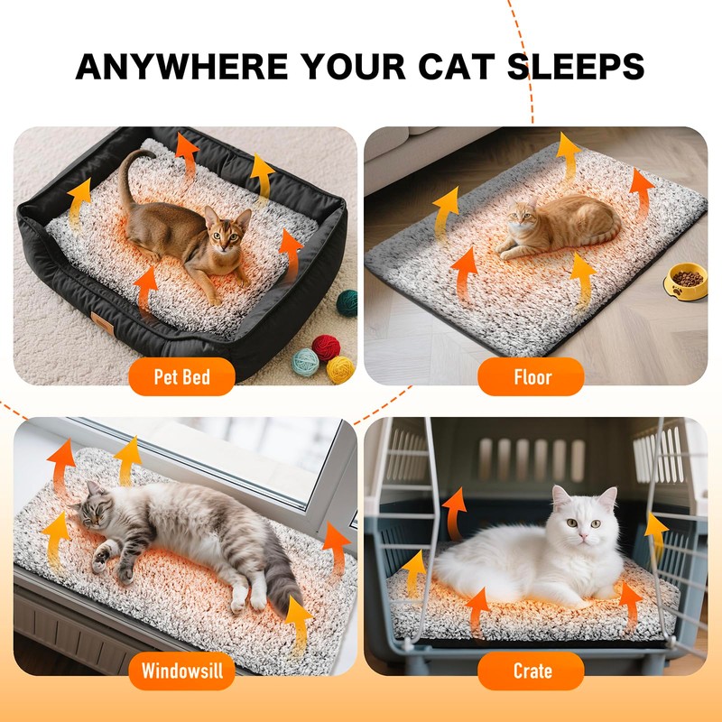 WanpeeGoo Self Warming Cat Bed, Heated Cat Bed, 2.0 Upgraded